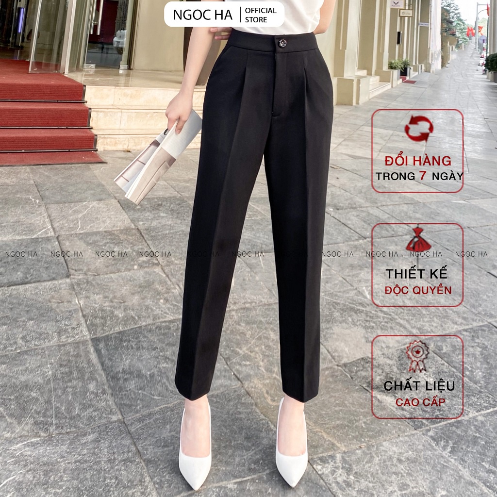 Quần Tây Nữ,Quần Baggy Nữ Lưng Cao Kiểu Dáng Công Sở NGỌC HÀ Design L-Q009