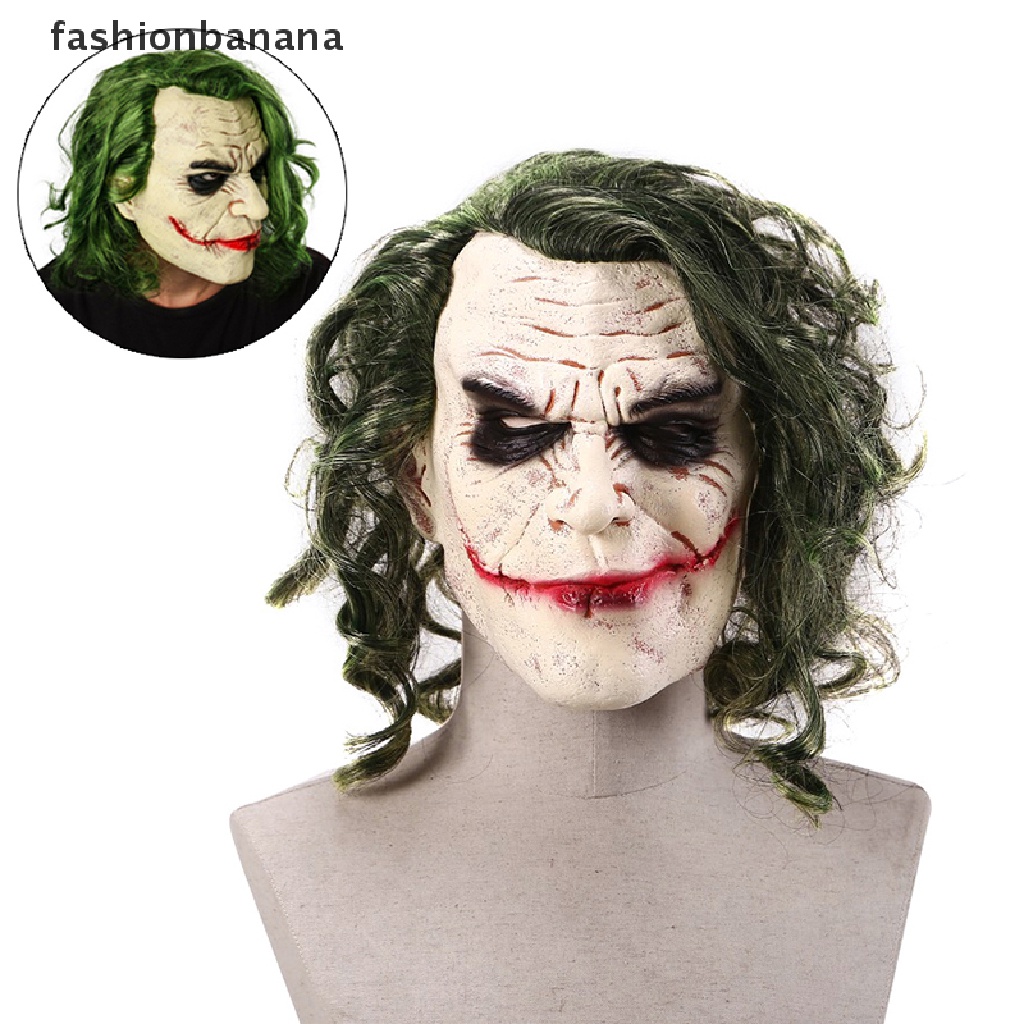 Mặt nạ Joker đáng sợ với mái tóc giả màu xanh lá dùng để hóa trang dịp Halloween