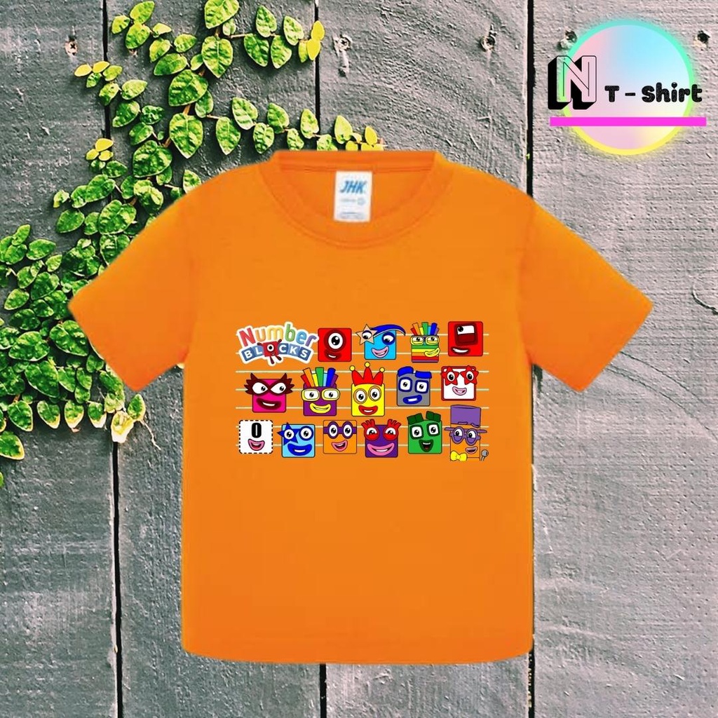 Áo thun cho bé trai và bé gái in hình hoạt hình Number Blocks dễ thương, chất liệu cotton mềm mịn thoáng mát NTShirt 11