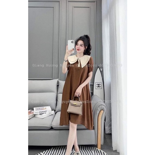 Váy xuông chữ A cổ bèo