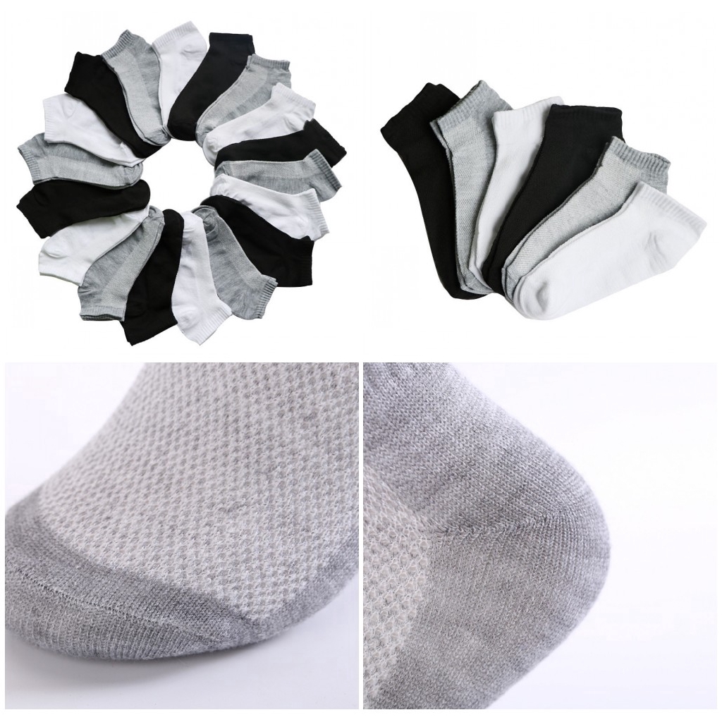 Vớ cotton cổ ngắn unisex nhiều màu tùy chon