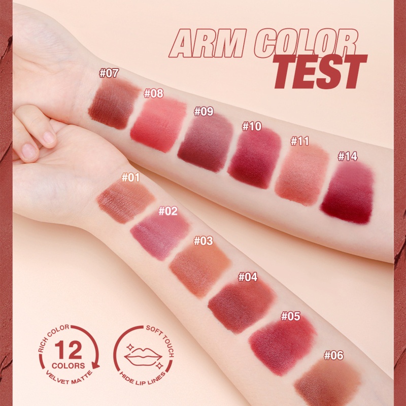 Son Môi Chất Nhung Lì Màu Đỏ 10MK Có Má Cao Cấp
