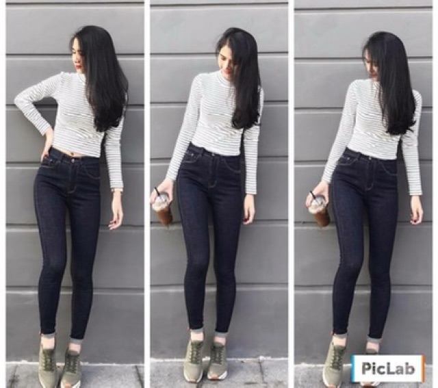 Q JEAN XÁM ĐEN ĐỐM MUỐI TIÊU CO DÃN MẠNH BAO ĐẸP Y HÌNH