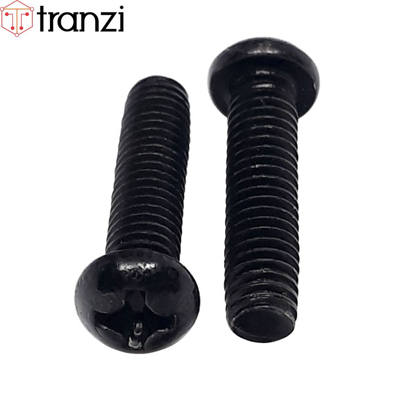 Vít bake đầu cầu thân bu lông mạ đen M4x16 - túi 50 cái