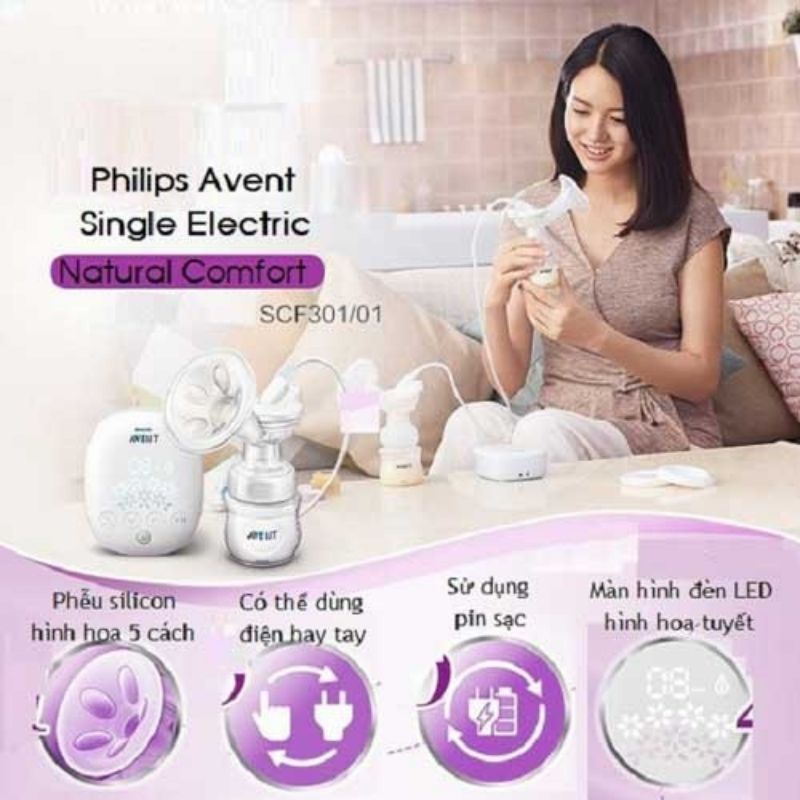 MÁY HÚT SỮA ĐIỆN ĐÔI HOA TUYẾT PHILIPSAVENT SCF 303/01