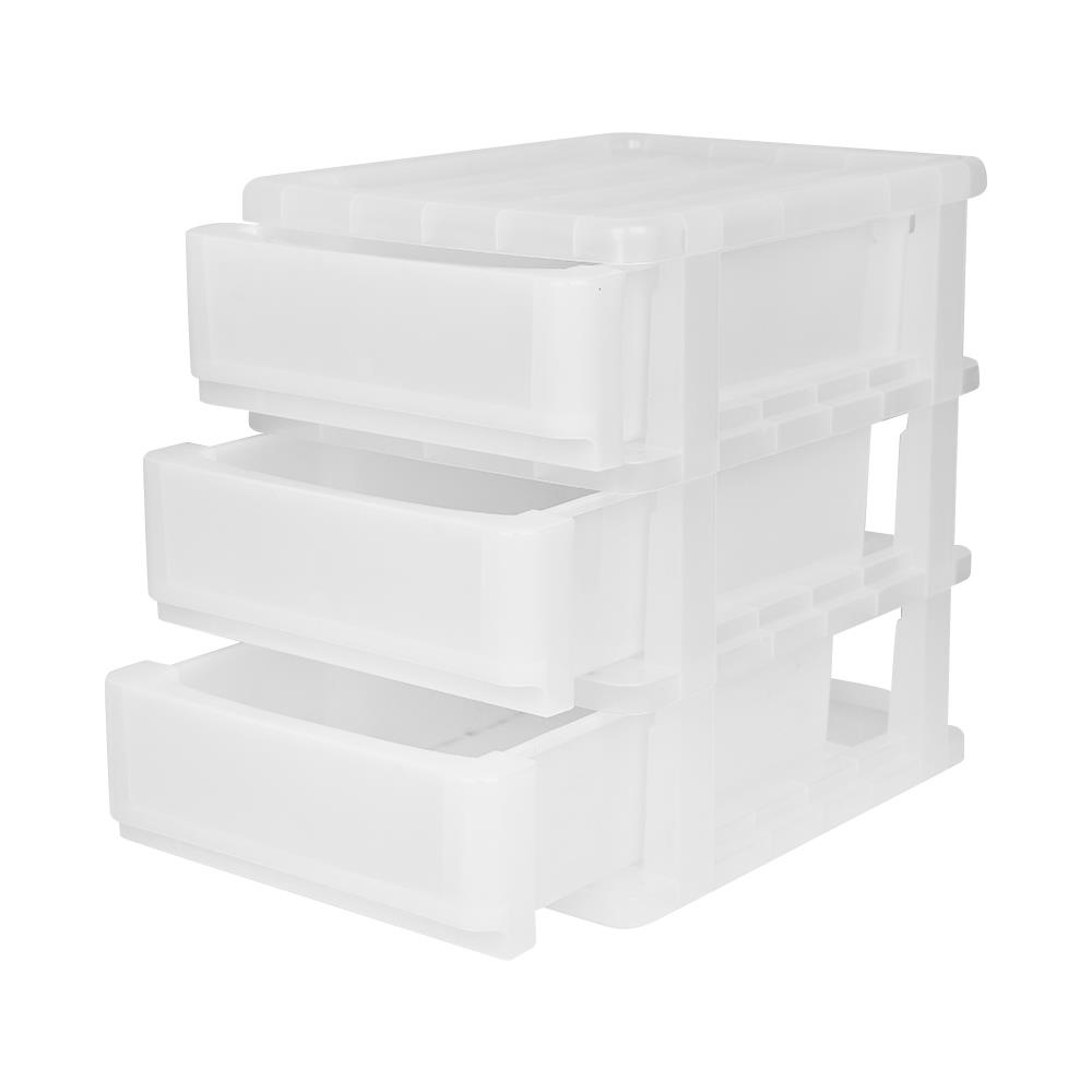 HomeBase SN Tủ đựng đồ 3 ngăn kéo bằng nhựa Thái Lan 37X28X37.5 màu trắng