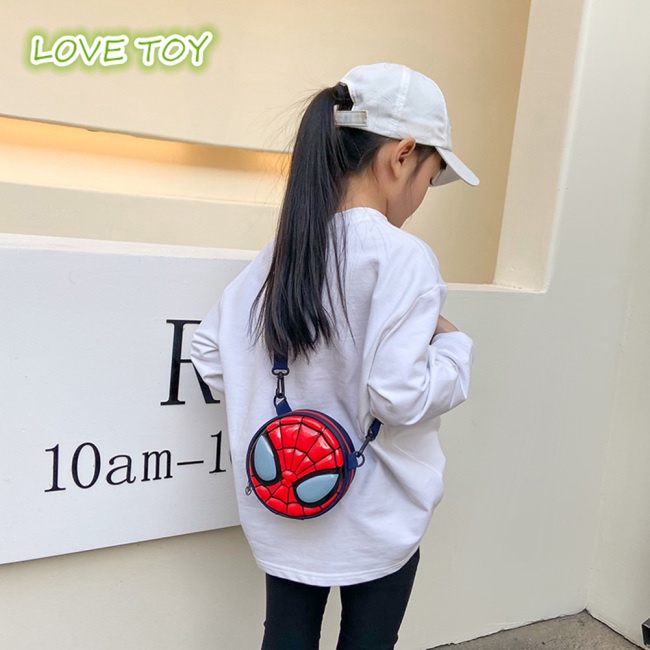 Túi Tròn Đeo Chéo Mini In Họa Tiết Spiderman Thời Trang Dành Cho Các Bé
