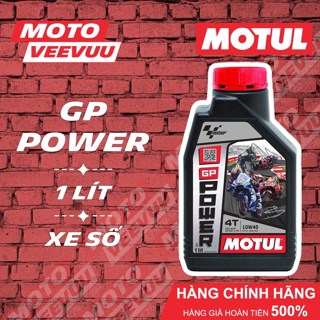 Dầu nhớt xe số Motul GP Power 4T 10W40 SL MA2 1 Lít Gốc Khoáng