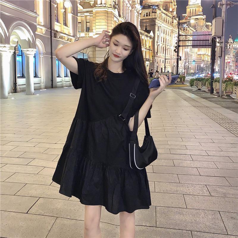 Đầm Giả Hai Mảnh Ghép Màu Tương Phản Thời Trang Mùa Hè Mới 2022 Dành Cho Bạn Nữ Sinh