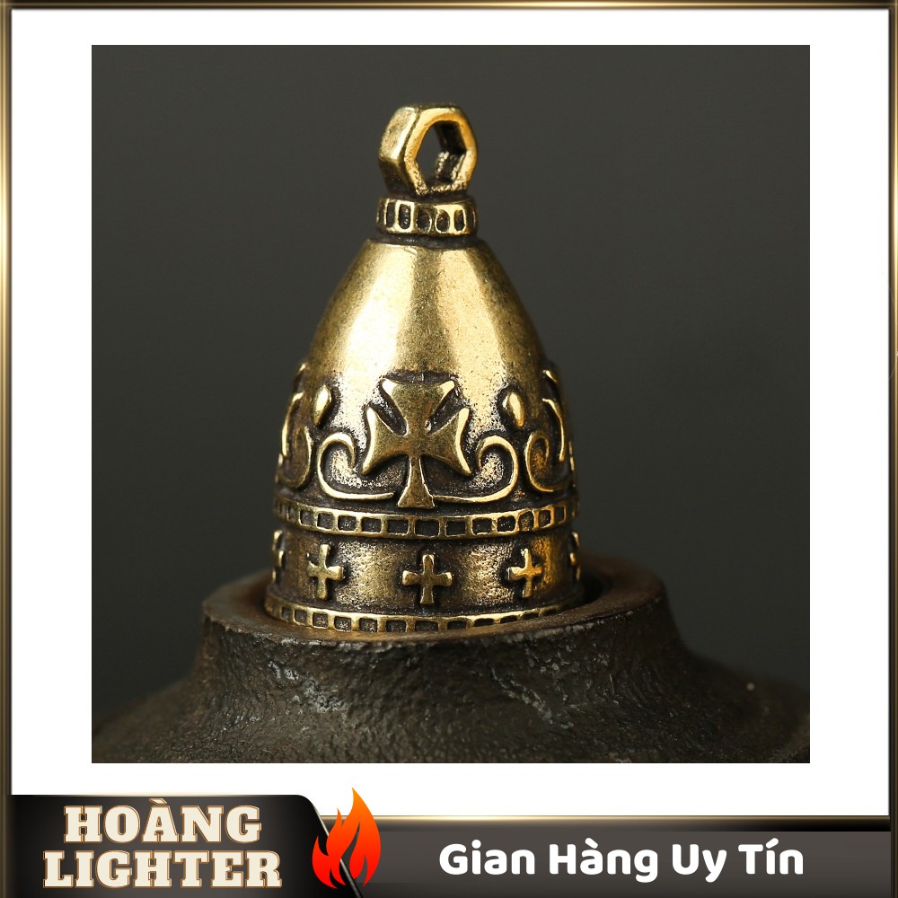 Tượng Đồng Phong Thủy Hình Chuông Thập Giá, Trang Trí Đem Lại May Mắn, Móc Khóa (Kích Thước: 3.1cm x 1.8cm)