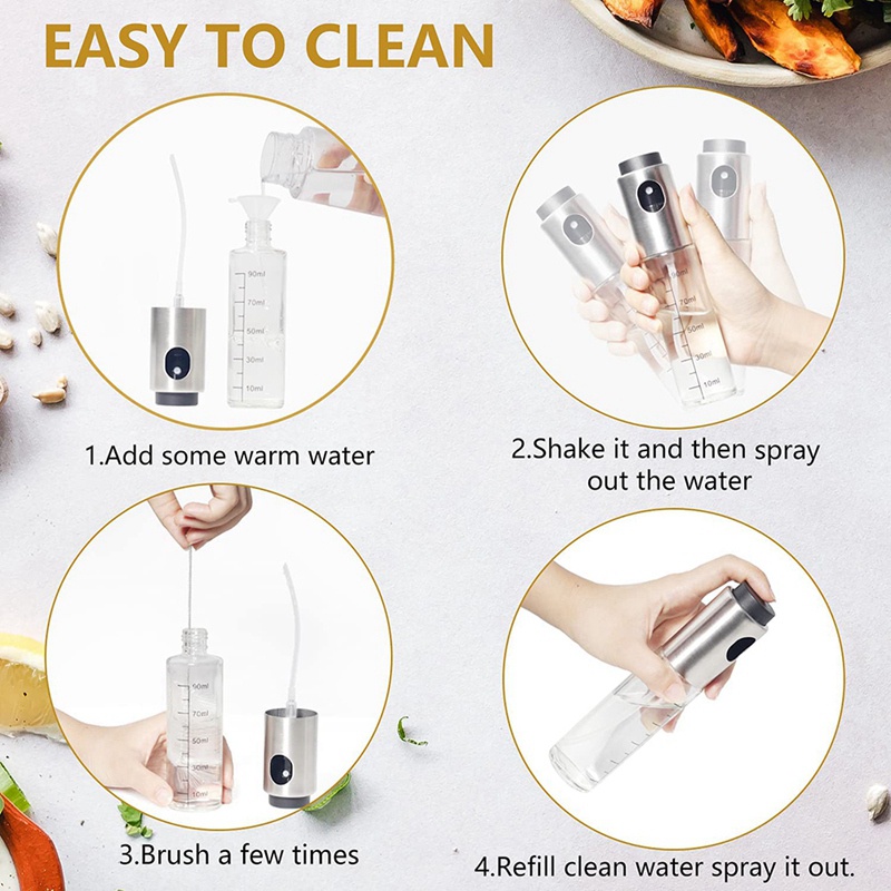 Set 2 bình xịt dầu olive/nước sốt cho nồi chiên không dầu/nấu ăn