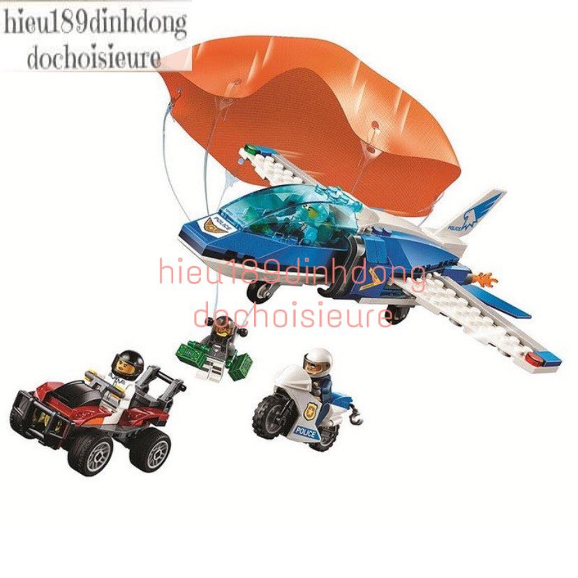 Lắp ráp xếp hình not Lego City 60208 lari 11208 : Truy bắt tội phạm nhảy dù 242 mảnh