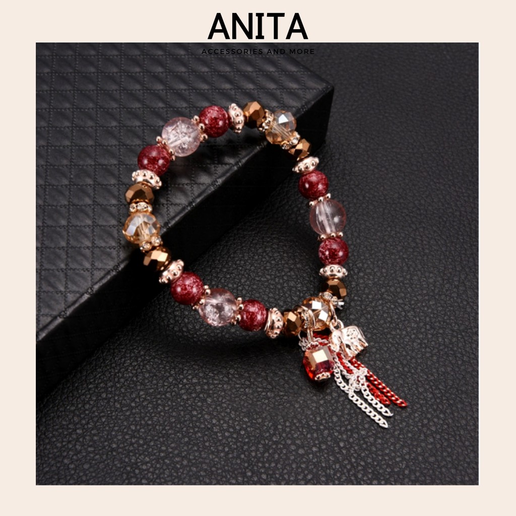 Vòng charm Anita - [5 MẪU] Vòng tay Bohemian các kiểu tone màu ấm đỏ hồng rực rỡ C661