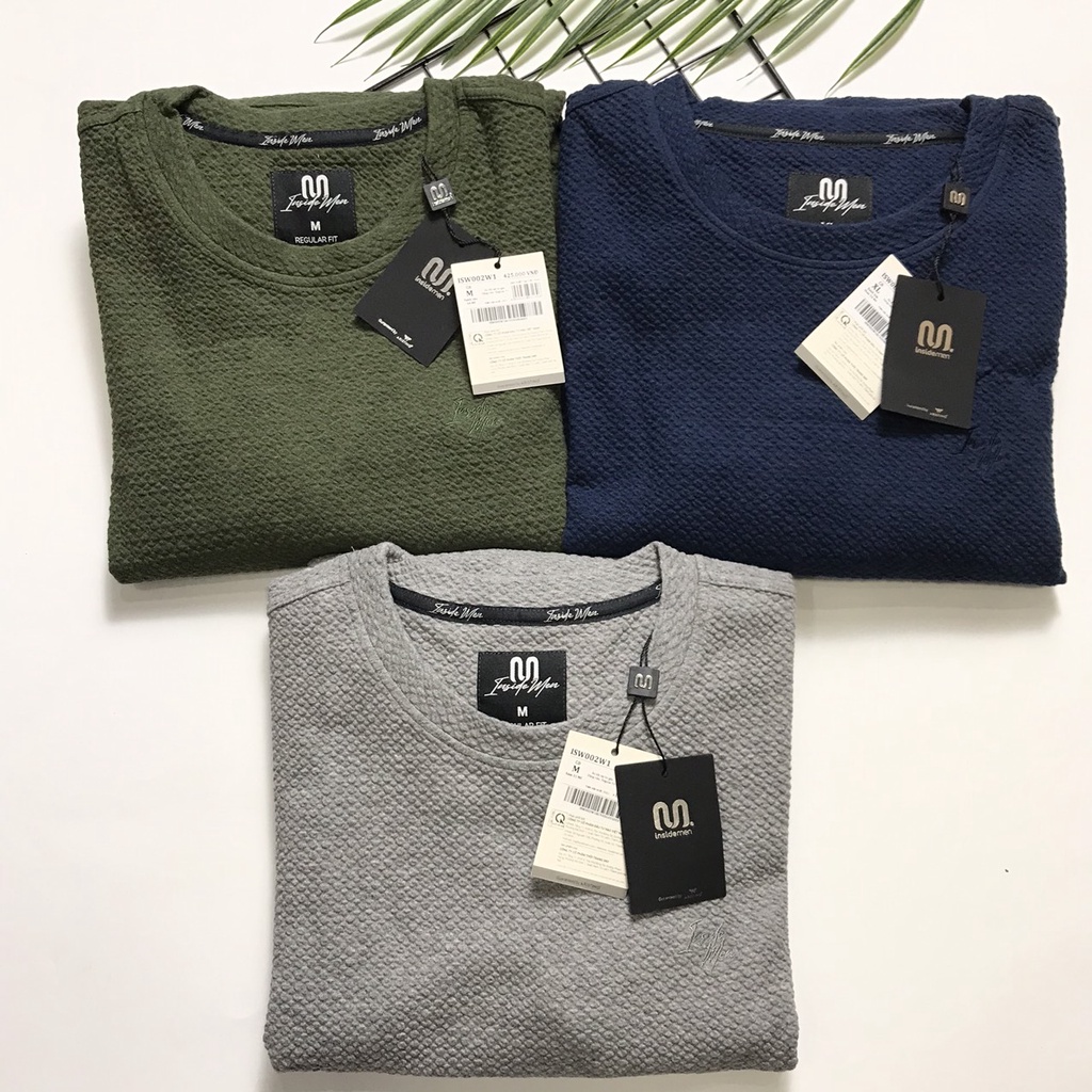 Áo thể thao nỉ,áo thu đông nam dài tay Insidemen SIÊU ẤM vải xốp hiệu ứng  3D ISW002W1