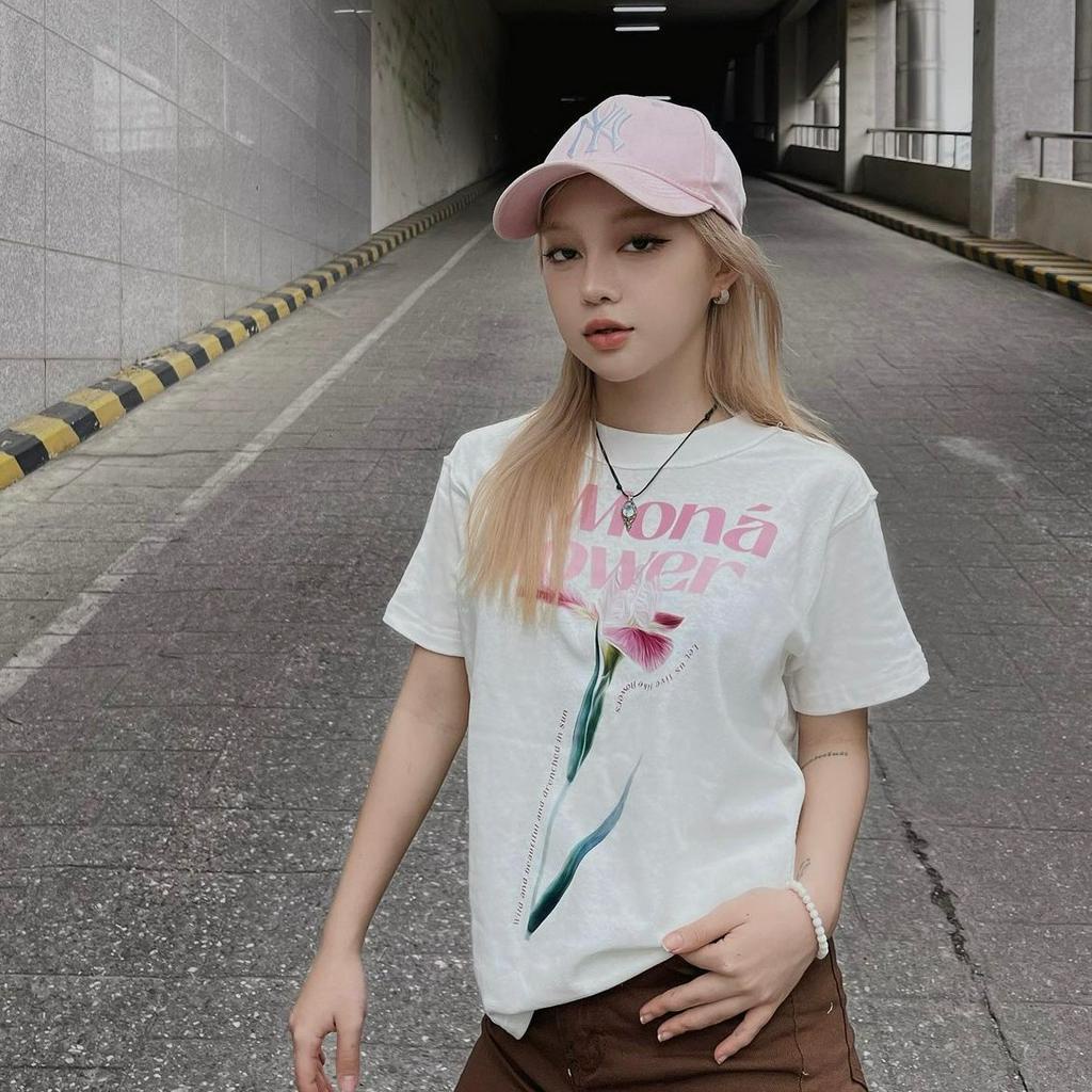 Áo Thun Form Fit họa tiết hoa Chất Thun Co Dãn SHINE CLOTHES , Áo thun baby tee FLOWER BLOOM NHIỀU MÀU
