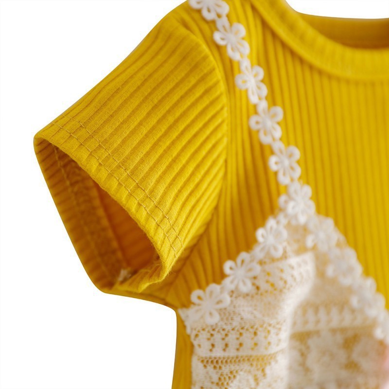 Đầm cotton ngắn tay xinh xắn cho bé gái