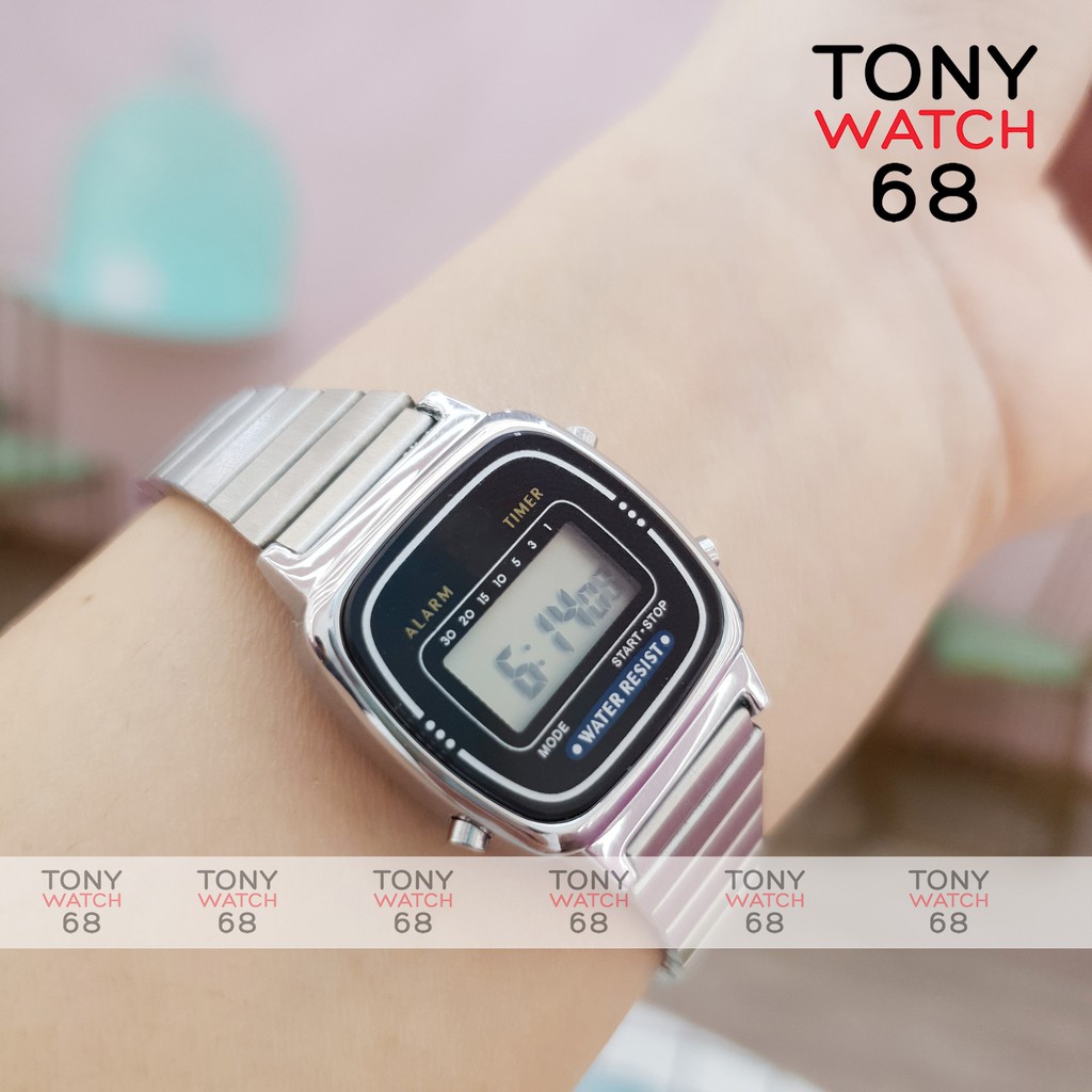 Đồng hồ điện tử SK nữ mặt vuông cong bản mini chống nước chính hãng cho dân văn phòng Tony Watch 68