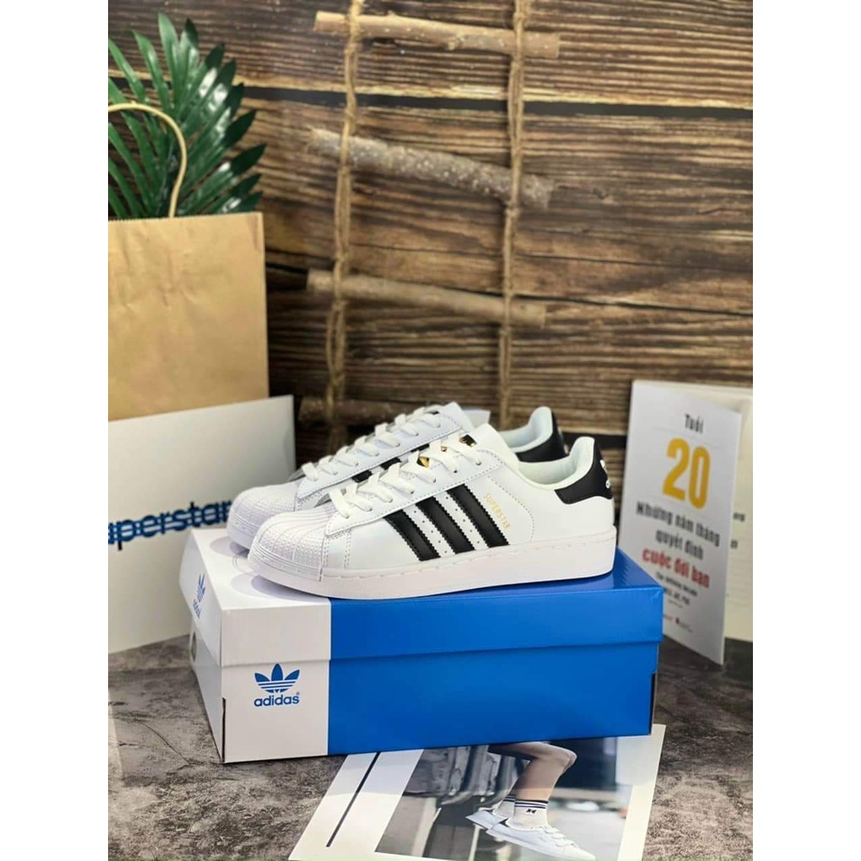 Giầy Thể Thao Nam Nữ Adidas Sọc Trắng Kẻ Đen Bản Super Cao Cấp full box và bill
