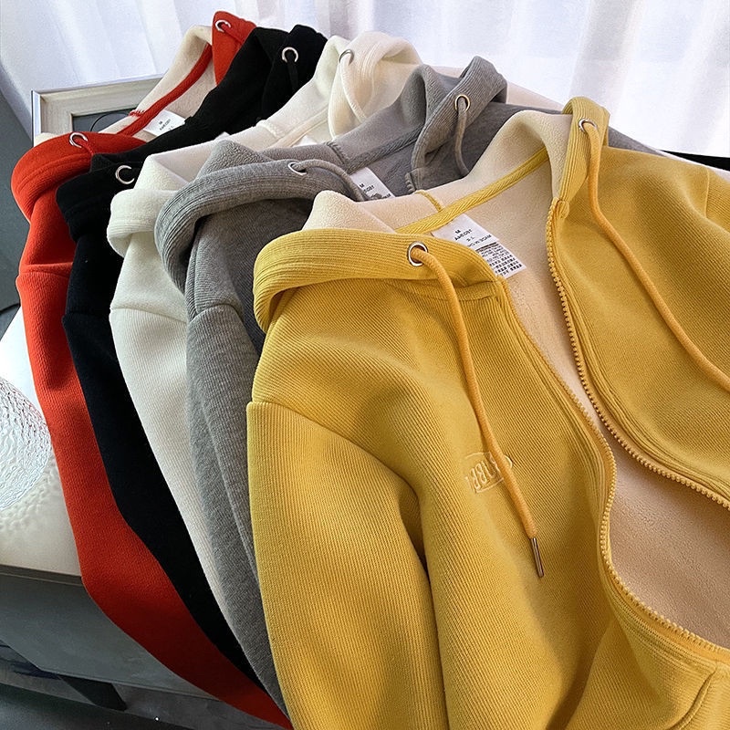 Áo khoác Hoodie zip nỉ bông model BUPBLE năm màu tươi tắn thời trang cơ bản hàng ngày | BigBuy360 - bigbuy360.vn