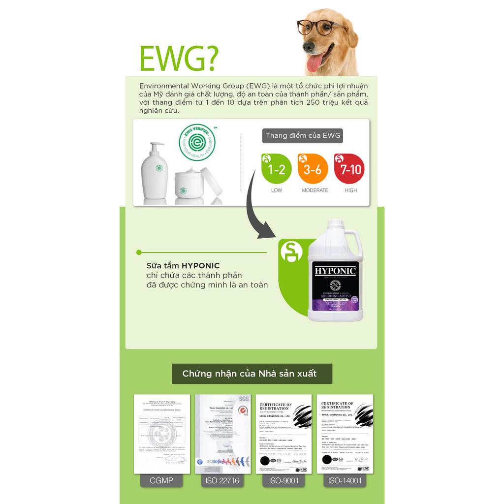 Sữa tắm cho chó cao cấp HYPONIC Grooming Artist, làm dày & phồng lông
