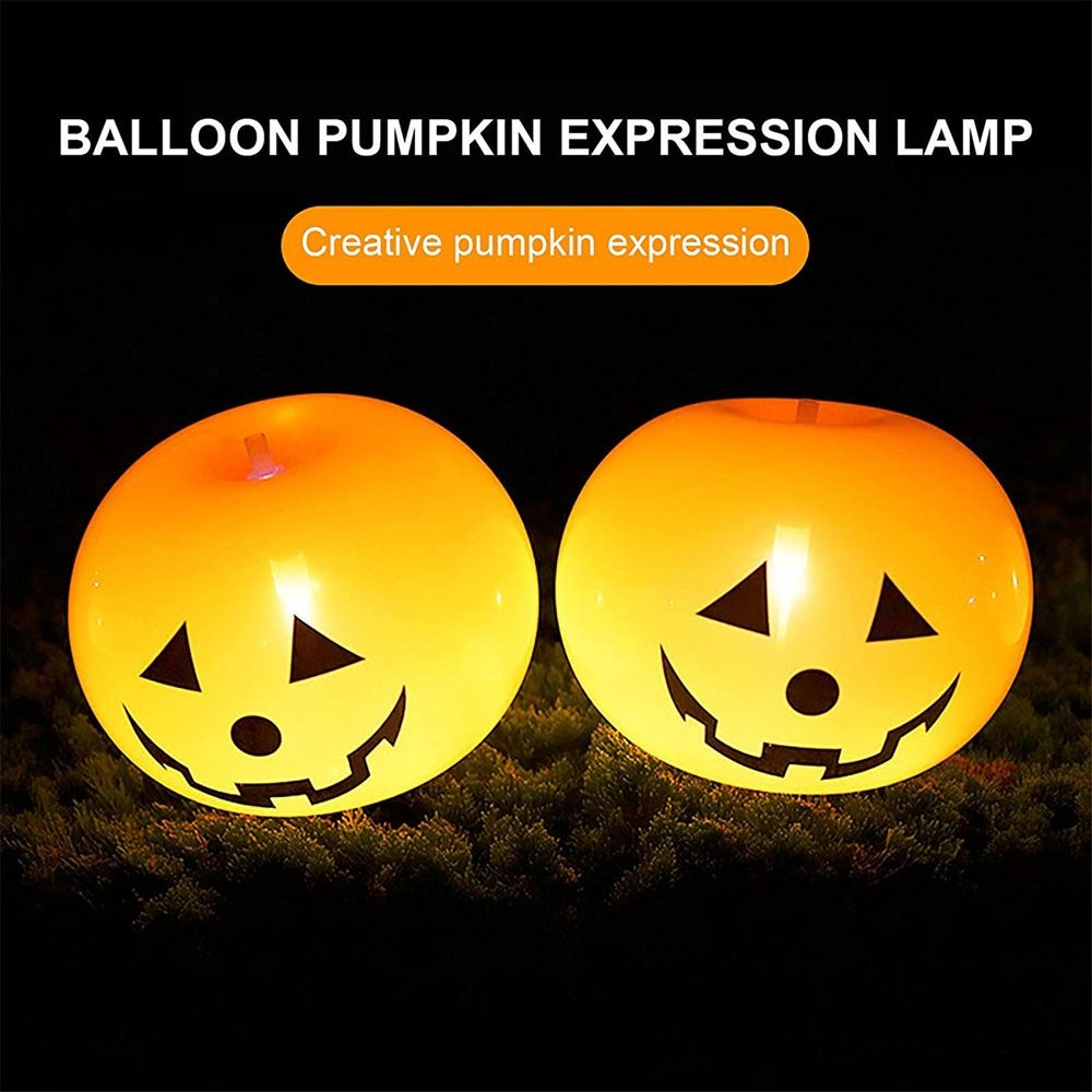 Set 5 bong bóng kiểu quả bí ngô có đèn LED trang trí Halloween