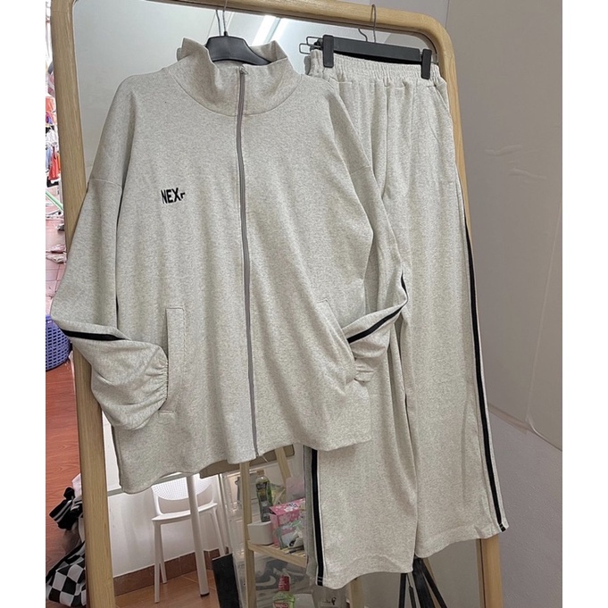 [ ẢNH THẬT ] SET ÁO KHOÁC + QUẦN ỐNG RỘNG XÁM THỂ THAO ULZZANG FORM RỘNG | BigBuy360 - bigbuy360.vn