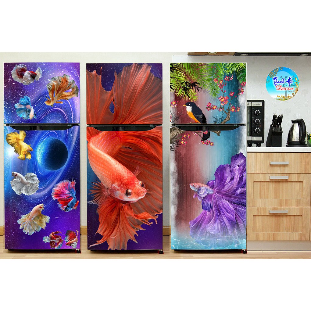 Decal dán trang trí tủ lạnh - Chất lượng cao - chống thấm