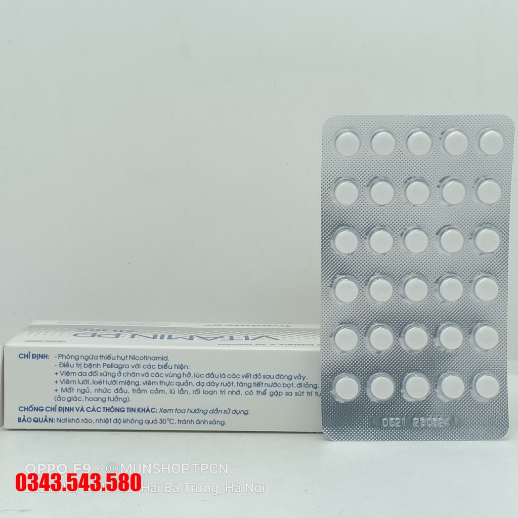 VITAMIN PP 50mg Traphaco hộp 6 vỉ x 30 viên