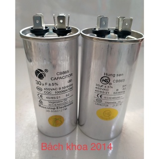 Tụ điều hoà 30mf 2 chân, tụ bloc máy lạnh 1hp - 1.5hp