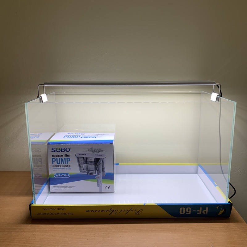 Bộ Bể Cá 50cm Kính Siêu Trong 5 Mặt, Dài 50cm Rộng 26cm Cao 30cm - Bể Cá Cảnh Mini
