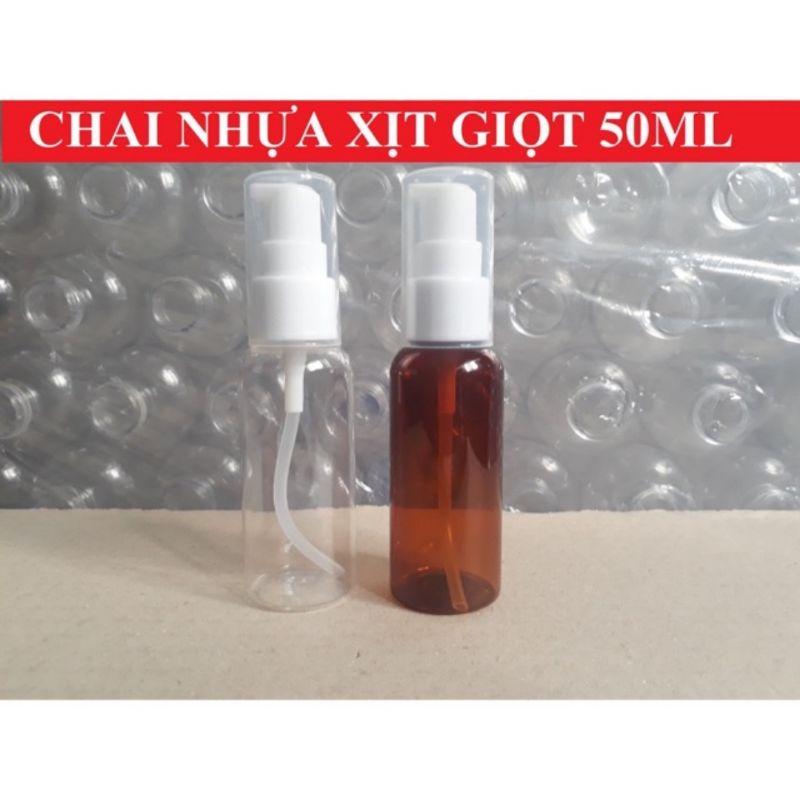 Chai nhựa pet xịt giọt thân trong 20ml/30m50ml/100ml chiết mỹ phẩm thân trong