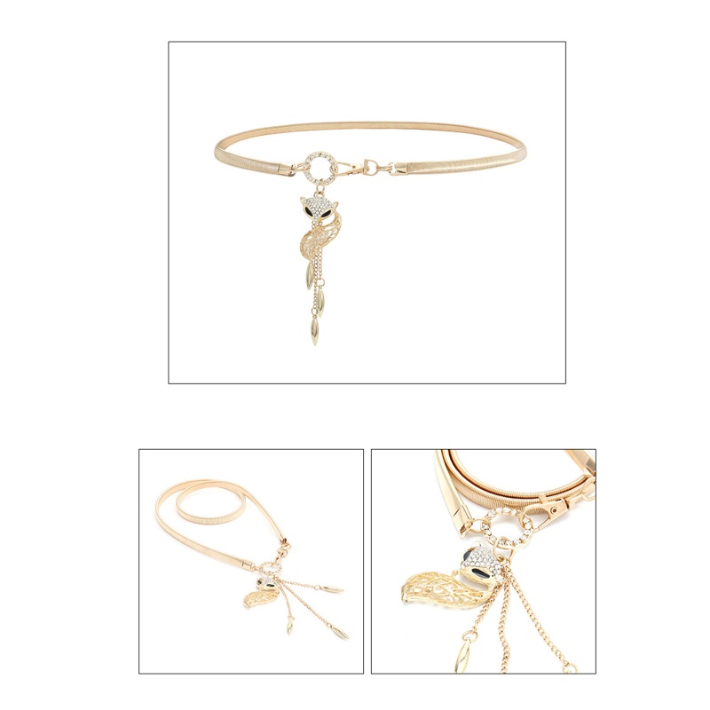 Thắt Lưng Dây Xích Mặt Hình Cáo Trang Trí Đầm Cho Nữ