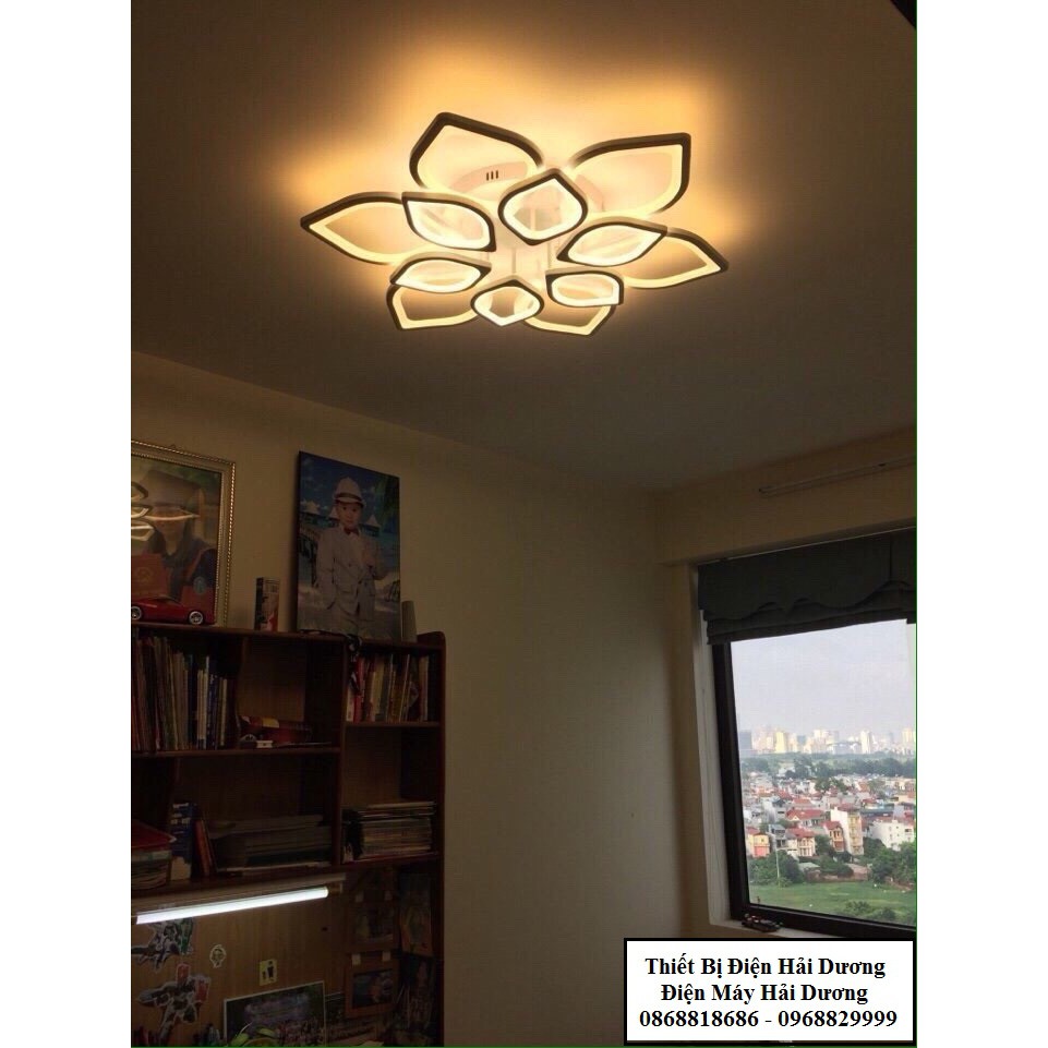 Đèn led ốp trần Hoa Sen 12 lá 75W NT022 - 3 Chế Độ Ánh Sáng - Tăng Giảm Ánh Sáng - Điều Khiển Từ Xa - Bảo hành 2 năm