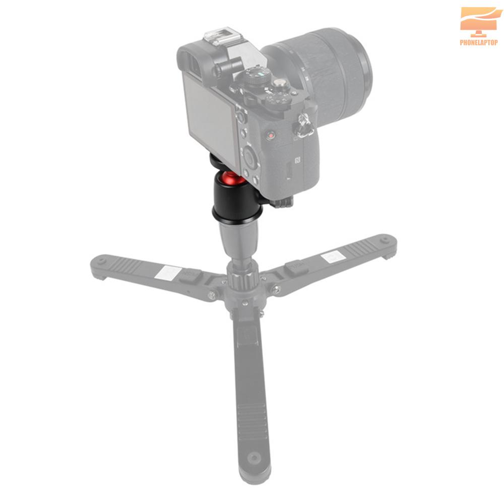 Mini Aluminum Alloy Ball Head 360 Degree Rotatable Panoramic Ball Head with  Bubble Level for DSLR LIDC Camera Tripod Cellphone