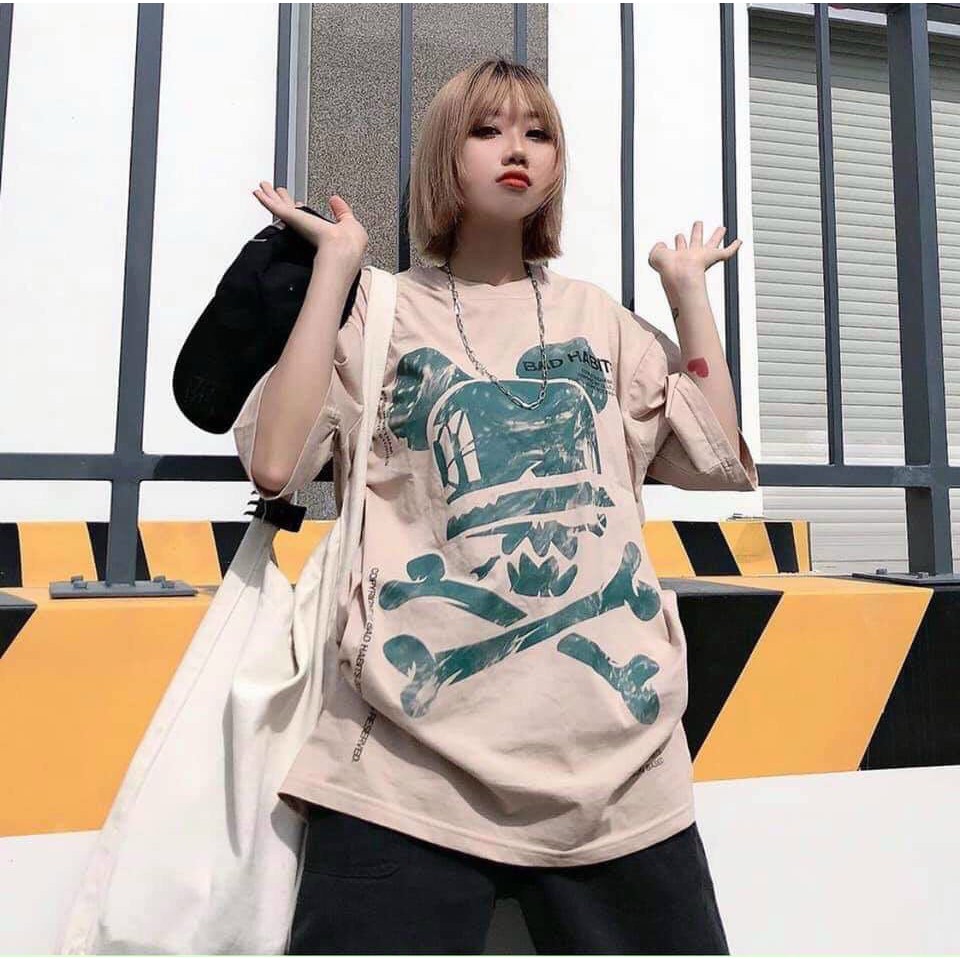 Áo Thun in hình thời trang unisex phong cách oversize ĐẦU LÂU Tee phông cotton co giãn cặp đôi nam nữ tay lỡ mùa hè đẹp