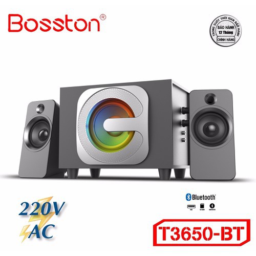 [Mã ELHACE giảm 4% đơn 300K] Loa 2.1 Bosston T3650-Bluetooth-Led RGB - AC 220V