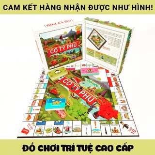 Trò chơi bộ cờ tỷ phú Việt Nam loại lớn, kích thước 25x25x6cm, sử dụng tiền và địa danh Việt Nam - DỄ CHƠI