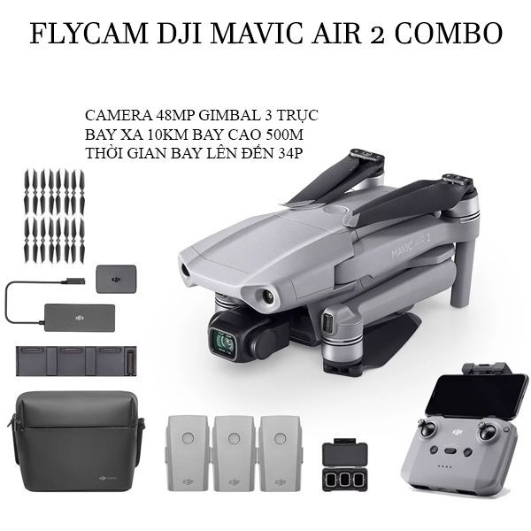 FLYCAM DJI MAVIC AIR 2 BẢN COMBO MỚI RA MẮT NĂM 2020 - TẶNG KÈM THẺ NHỚ 64GB EXTREME PRO TỐC ĐỘ GHI LÊN TỚI 90MB/S