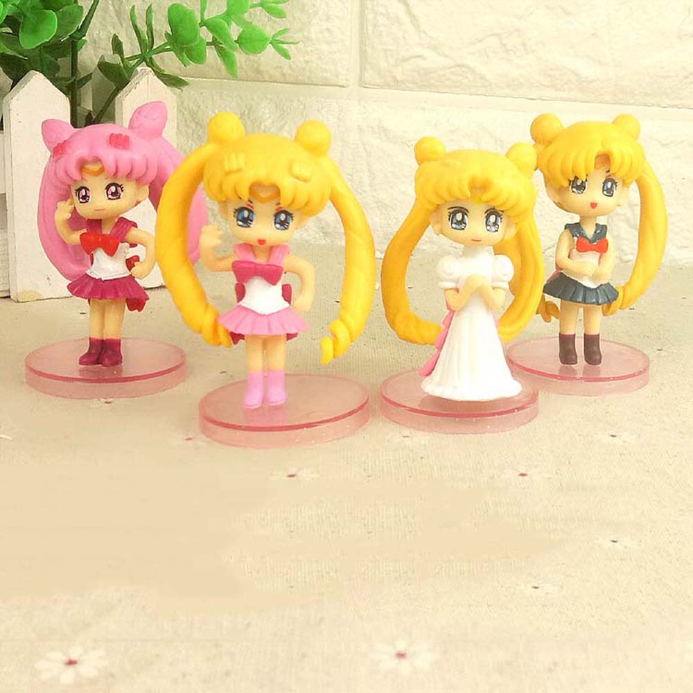 SAILOR MOON SAILOR MOON Set 4 Mô Hình Đồ Chơi Nhân Vật Hoạt Hình Thủy Thủ Mặt Trăng