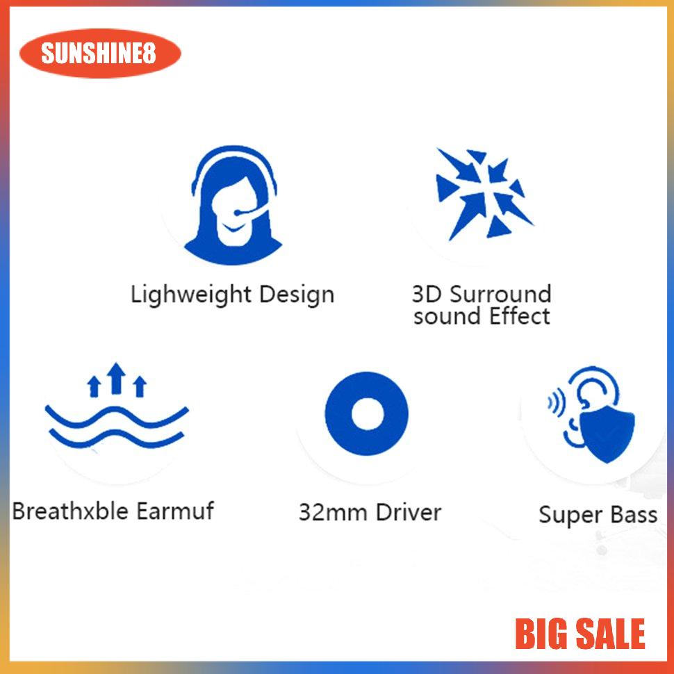 【SUN】Neck Cord Headphones Headset With Piano Plug For TV And PC Phones Earphone