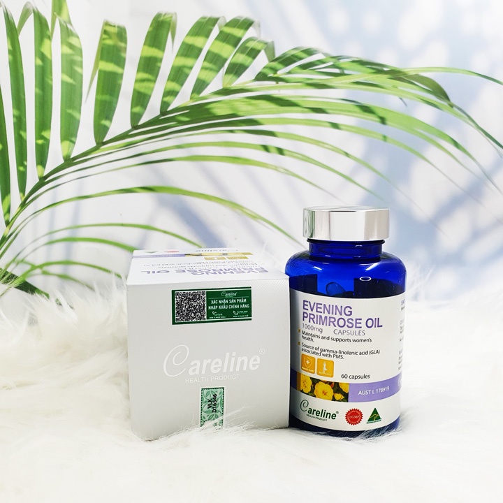 Viên uống tinh dầu hoa anh thảo Careline Evening Primrose Oil hỗ trợ đẹp da giúp cân bằng và điều hòa nội tiết tố nữ