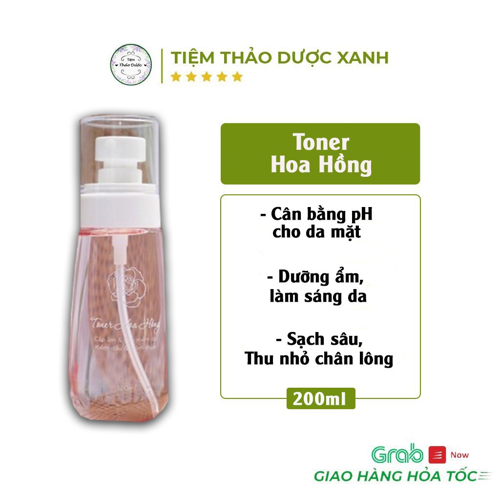 Toner nước hoa hồng cân bằng độ pH cho da mặt - Nước xịt khoáng hoa hồng dưỡng trắng da, se khít lỗ chân lông 100ml