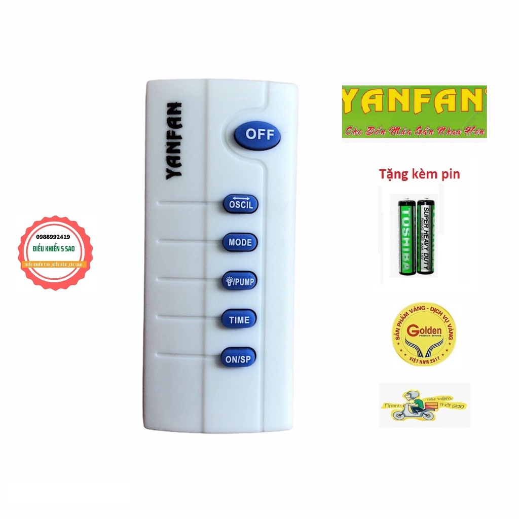 Điều khiển quạt YANFAN chính hãng chất lượng cao - tặng kèm pin chính hãng - Remote YANFAN