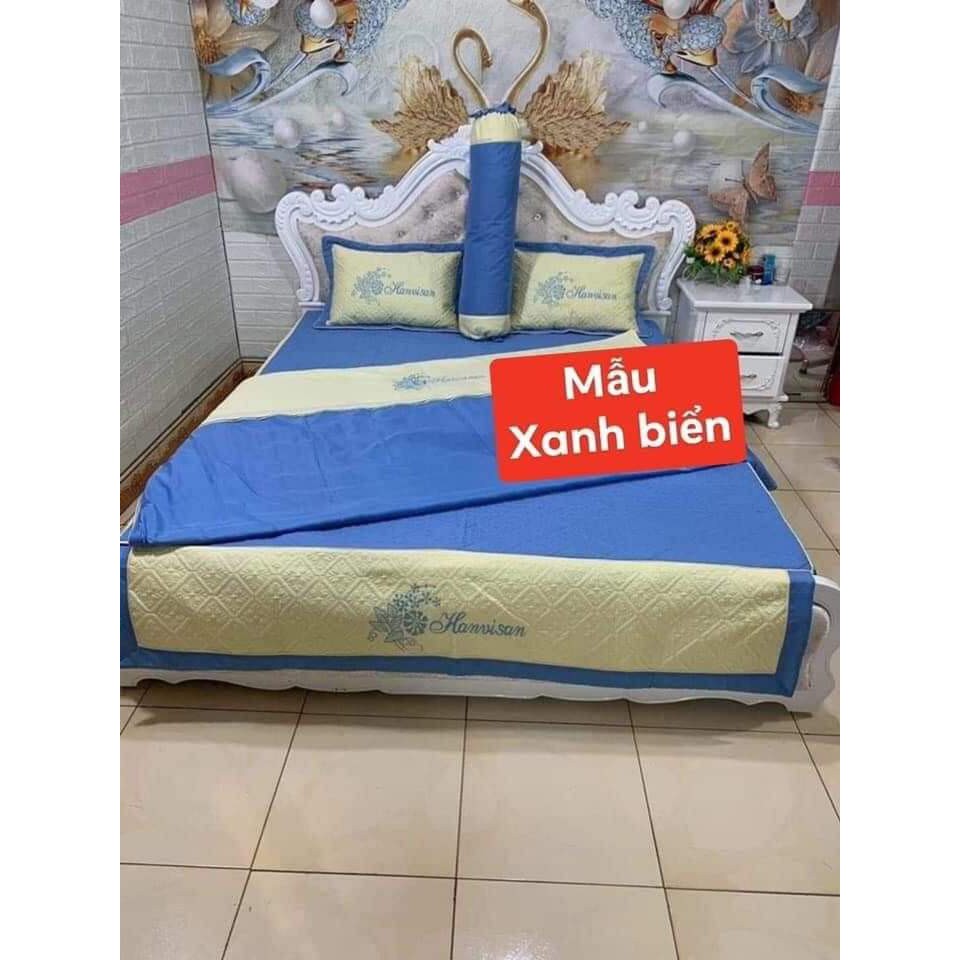 Bộ Chăn Ga Vỏ Gối SaTin Cao Cấp,Phủ,Nệm,CotTon,Trải Giường,5 Món