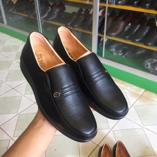 Giầy nam trung niên polo da bò mềm đen