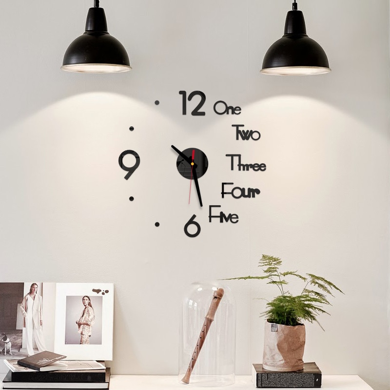 Đồng hồ treo dán tường mặt gương trang trí nội thất sáng tạo DIY