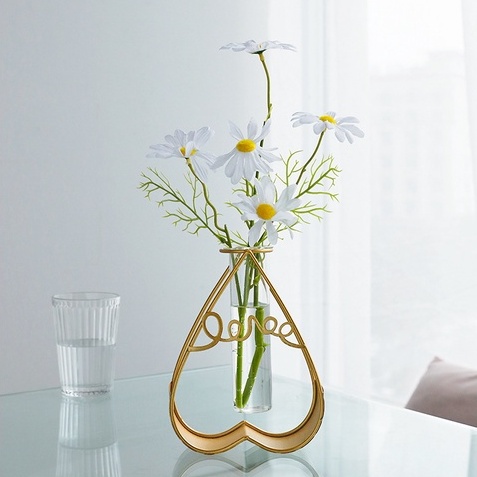 Lọ hoa hình học trồng cây thủy sinh, mạ vàng sang trọng, decor phòng khách, phòng ngủ, phòng ăn