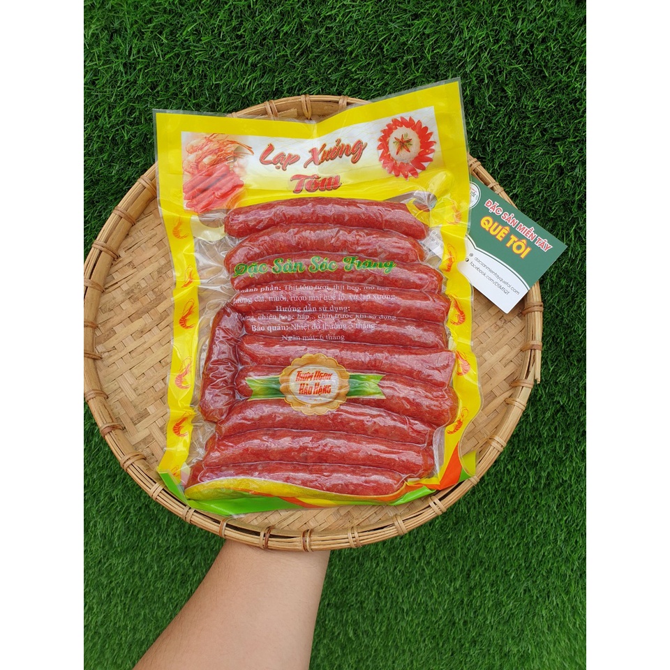 500g Lạp xưởng tôm Sóc Trăng (Hàng khô 3 nắng - Đặc sản Sóc Trăng) - LẠP XƯỞNG TÔM LOẠI 1 (90% tôm) - Ship toàn quốc