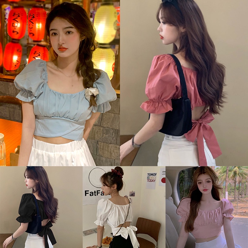 Áo Kiểu KOOL tay phồng, nhún ngực, thắt nơ lưng - HÀNG THIẾT KẾ - đường may chắc chắn, đẹp, nhận may theo số đo yêu cầu