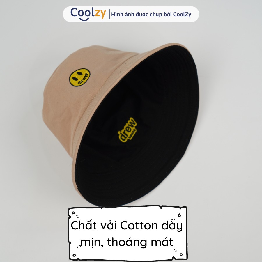 Mũ bucket 2 mặt ❤️ Nón tai bèo vành tròn thêu hình DREW thời trang form unisex nam nữ N35